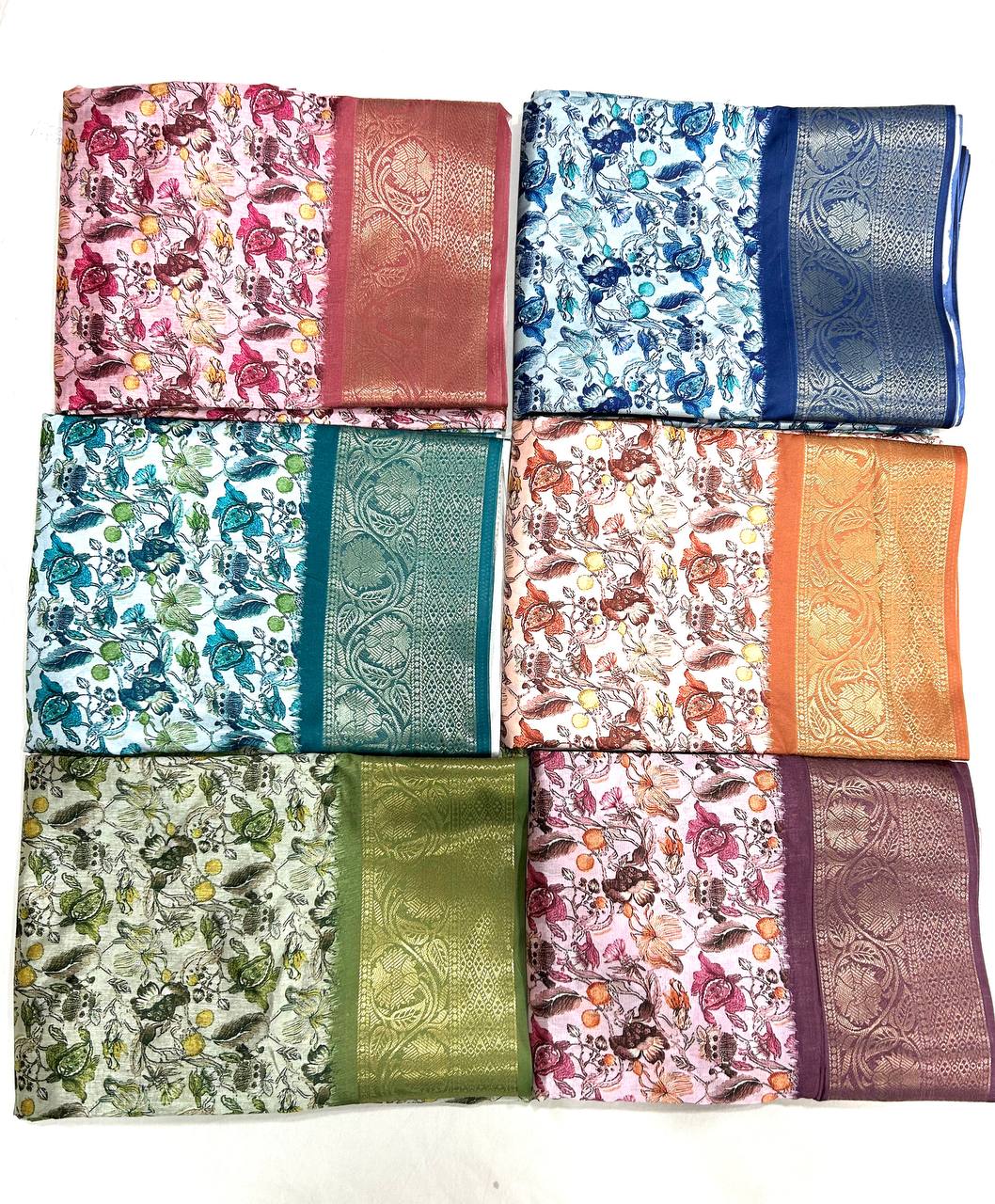 DN Flower Printed Dola Cotton Silk Sarees Catalog